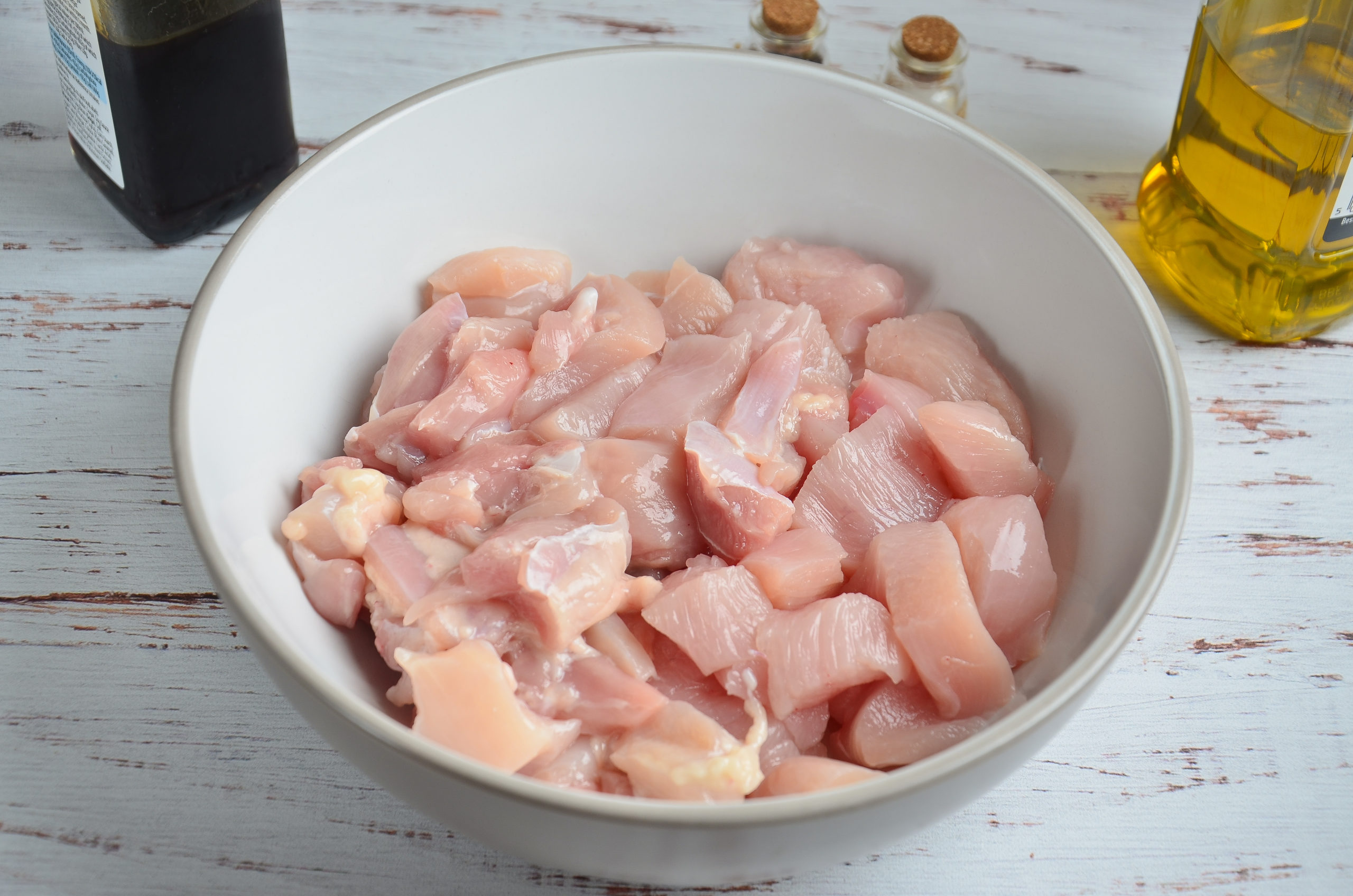 Diced chicken breast and thigh